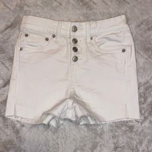 Girls high waist white shorts
